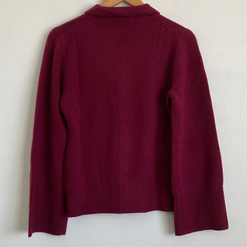 J. Crew Milano-stitch cinched-waist cardigan with‎ embellished buttons Small red - Picture 6 of 8